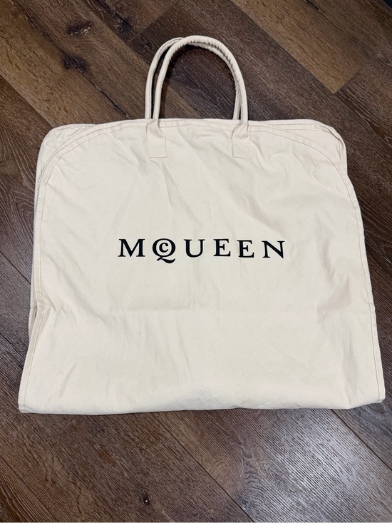 Alexander McQueen Handbags - Alexander McQueen Cream garment Bag with Black Logo